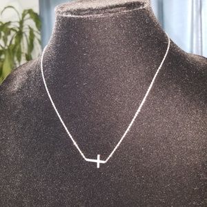 Zales Sterling Silver Cross Neaklace 18"